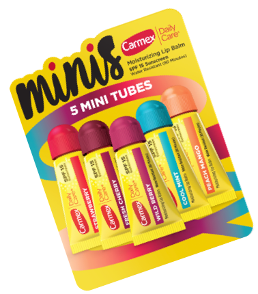 Carmex Comfort Care minis packaging